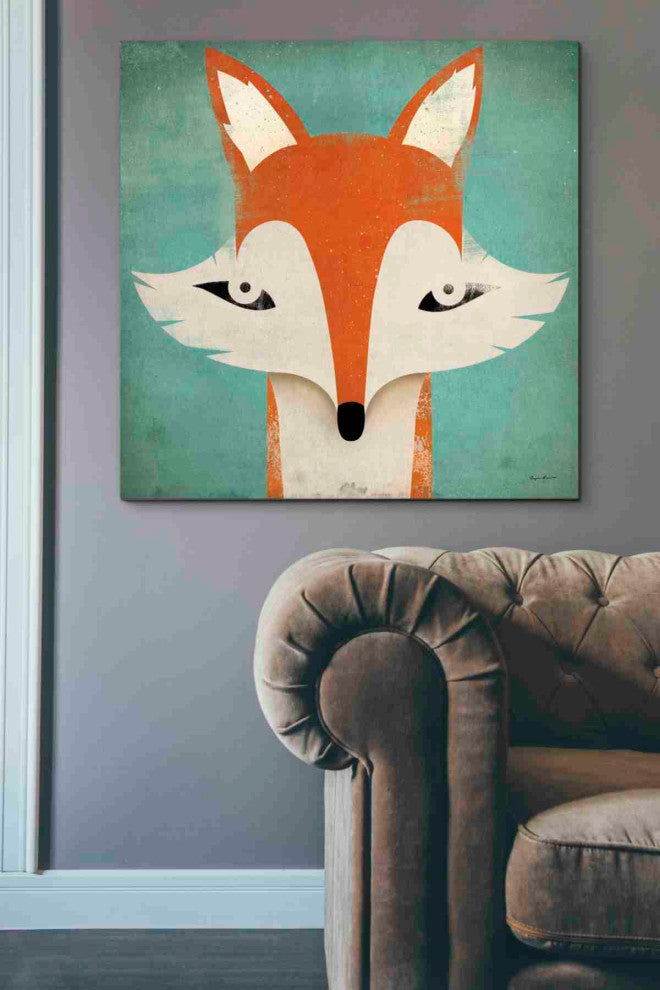 Epic Graffiti 'Fox' by Ryan Fowler, Giclee Canvas Wall Art, 37"x37"