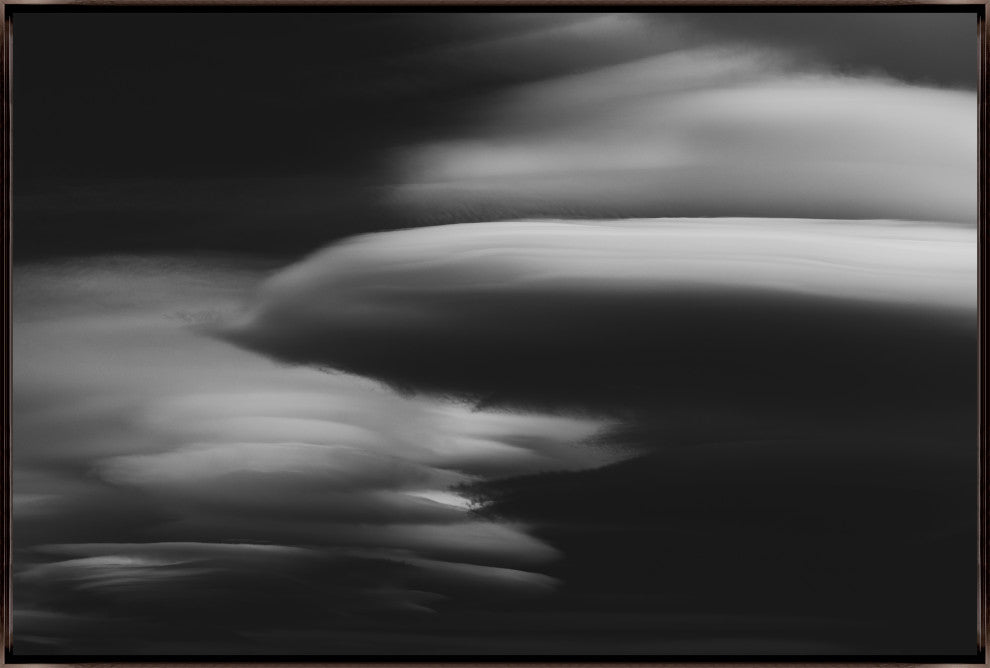45x30 Lenticular Clouds IV, Framed Artwork, Espresso