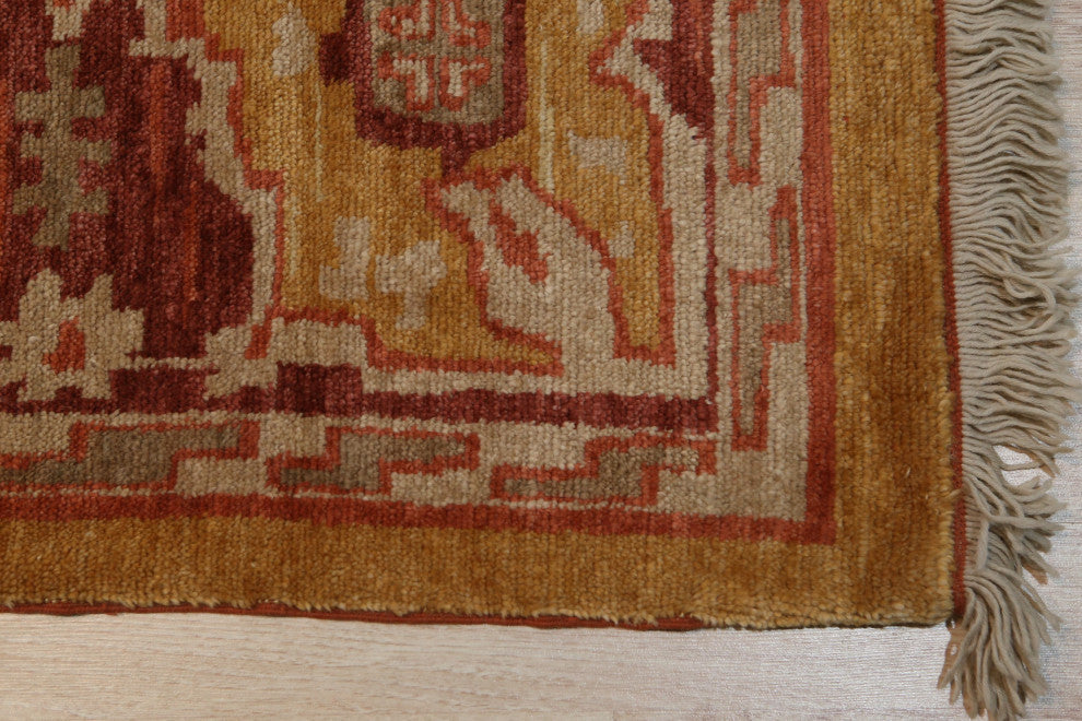 Gold Traditional All Over Oushak Area Rug