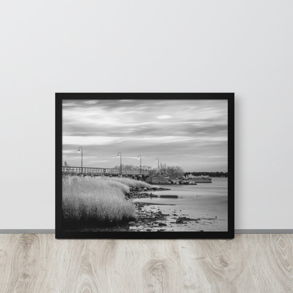 Historic New Castle 2 Coastal Landscape Framed Photo Paper Wall Art Prints, Black, 16" X 20"