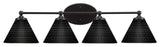 Capri 4-Light Bath Bar, Matte Black/Black Matrix