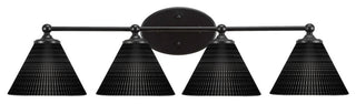 Capri 4-Light Bath Bar, Matte Black/Black Matrix