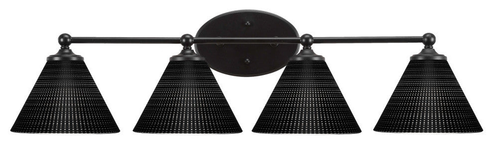 Capri 4-Light Bath Bar, Matte Black/Black Matrix