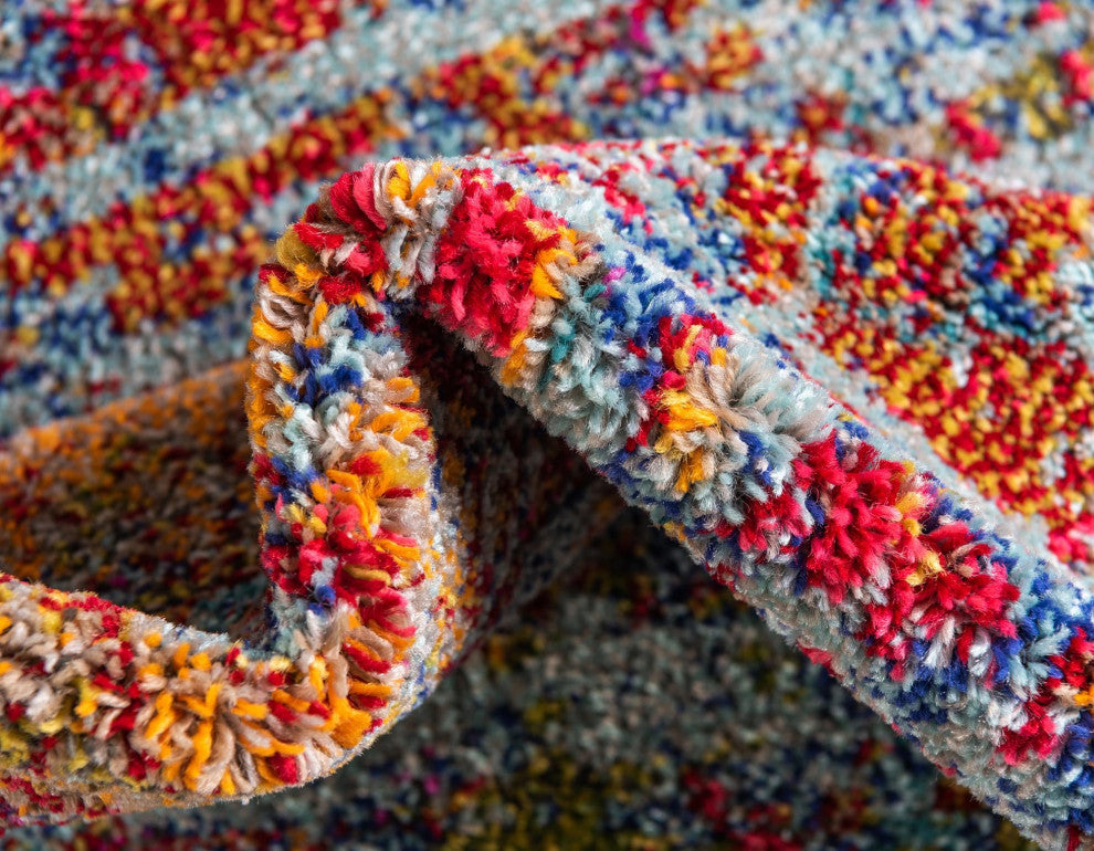 Rug Unique Loom Vita Light Blue Round 8' 0 x 8' 0