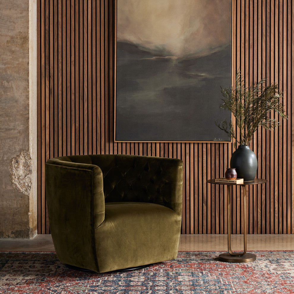 Hanover Swivel Chair-Surrey Olive