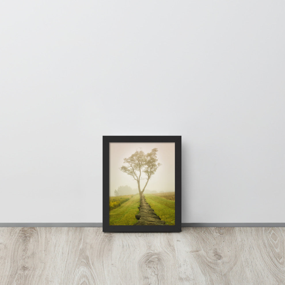 Calming Morning Rural Landscape Framed Photo Paper Wall Art Prints, Black, 8" X 10"