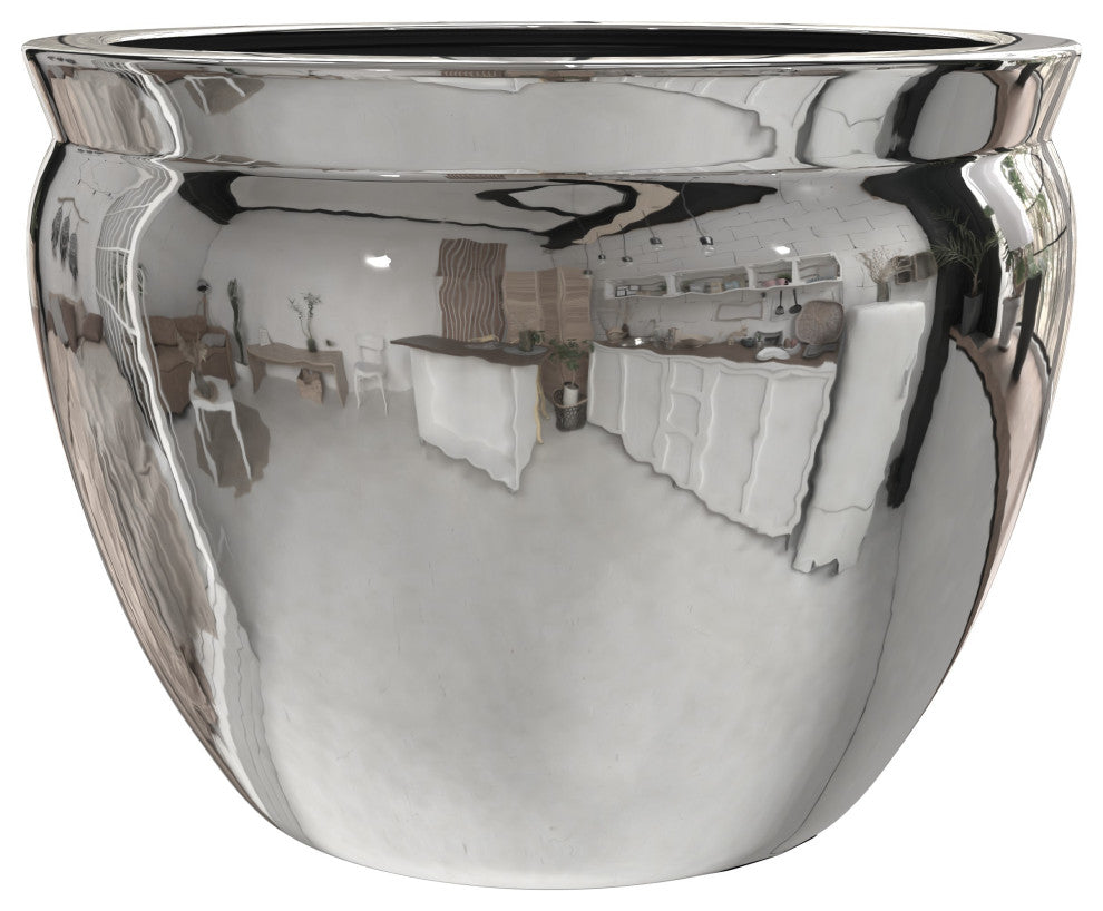 12" Pure Silver Porcelain Fishbowl