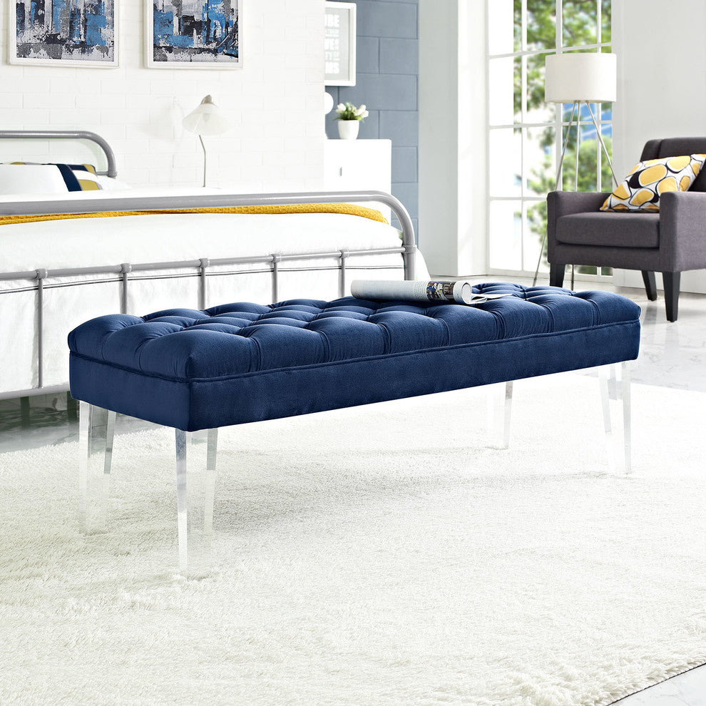 Valet Velvet Bench, Navy