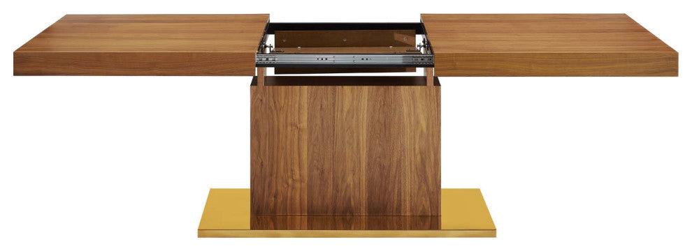 Vector Expandable Dining Table Walnut Gold