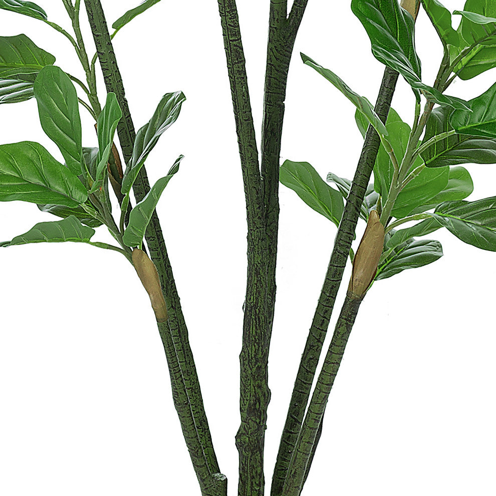 82.68'' Artificial Fiddle Leaf Fig Plant, Pot, Set of 2