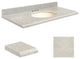 Quartz 25"x19" Vanity Top, Biscuit Bowl, Portage Pass, 8" Centerset