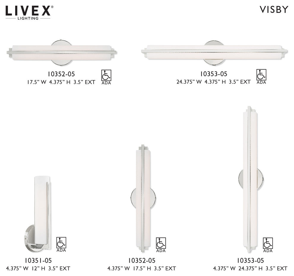 Livex Lighting Polished Chrome LED Light ADA Wall Sconce