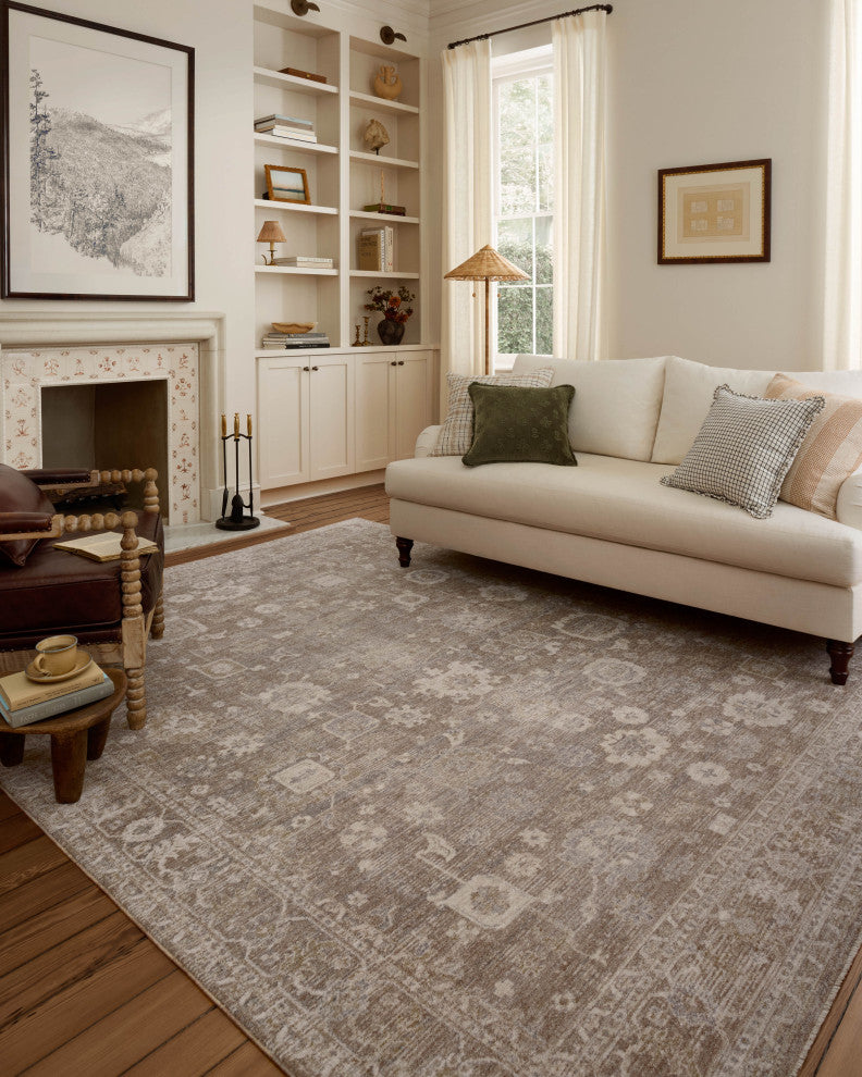 Chris Loves Julia x Loloi Louisa Taupe / Ivory 5''-3" x 7''-6" Area Rug
