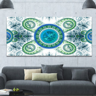 Blue Psychedelic Relaxing Art, Oversized Abstract Canvas Art Print, 60x28