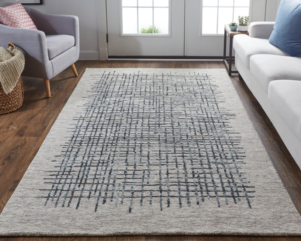 Weave & Wander Carrick Architectural Rug, Gray/Green/Tan, 8'x10'