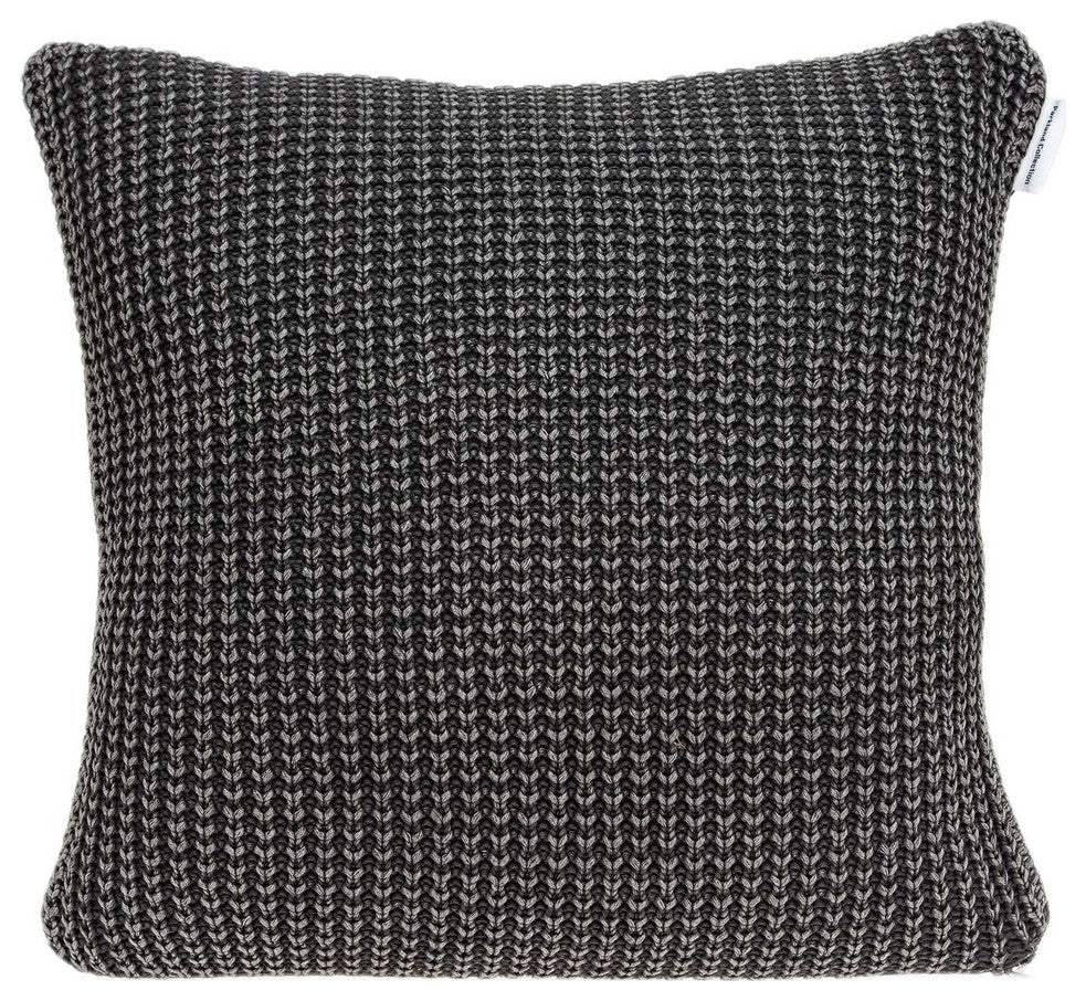 20" X 7" X 20" Transitional Charcoal Pillow Cover With Poly Insert