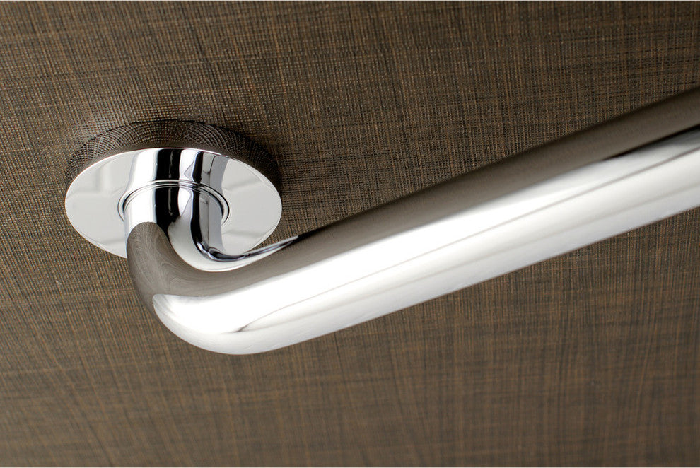 Kingston Brass 12" Decorative ADA Grab Bar, Polished Chrome