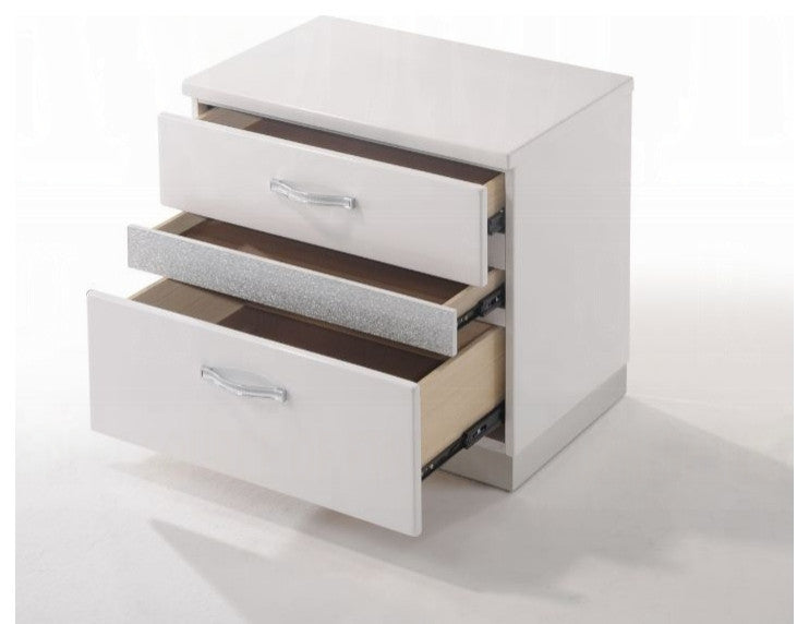 Acme Adair 2-Drawer Nightstand with Hidden Jewelry Drawer, White