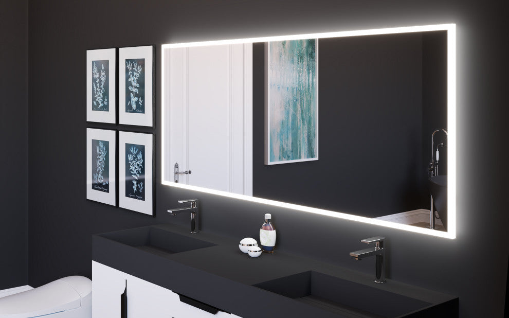 Smart Lisa Dimmable LED Bathroom Mirror With Voice Control, 72"x30"