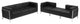 Hercules Imagination Series Leather Sofa and Lounge Chair Set, 4-Piece, Black