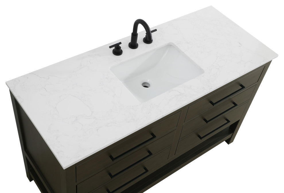 Home Living 54" Single Bathroom Vanity, Mocha Brown