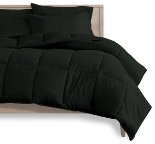 Bare Home 5-Piece Twin Bed-in-a-Bag, Black, Black