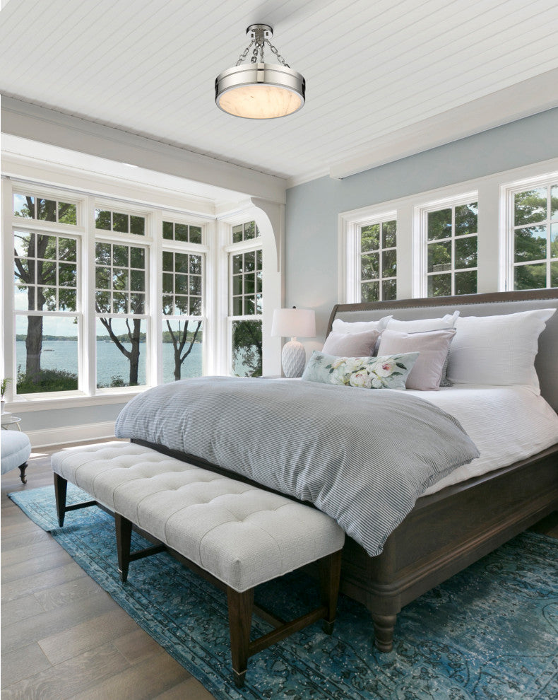 Z-LITE 1-Light Semi Flush, Polished Nickel