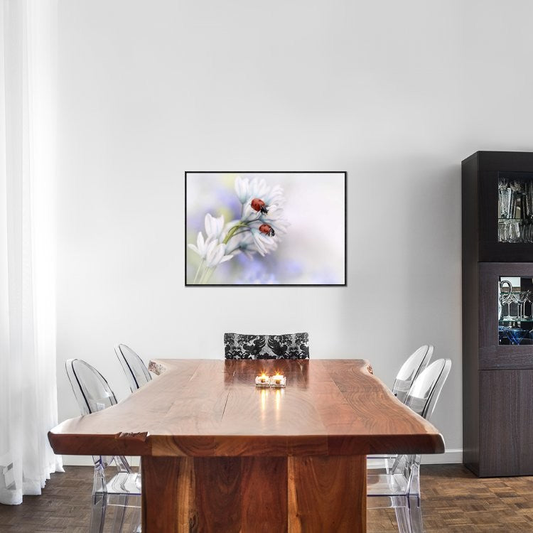 "Ladybirds" Framed Canvas Giclee by Ellen Van Deelen, 37x26"