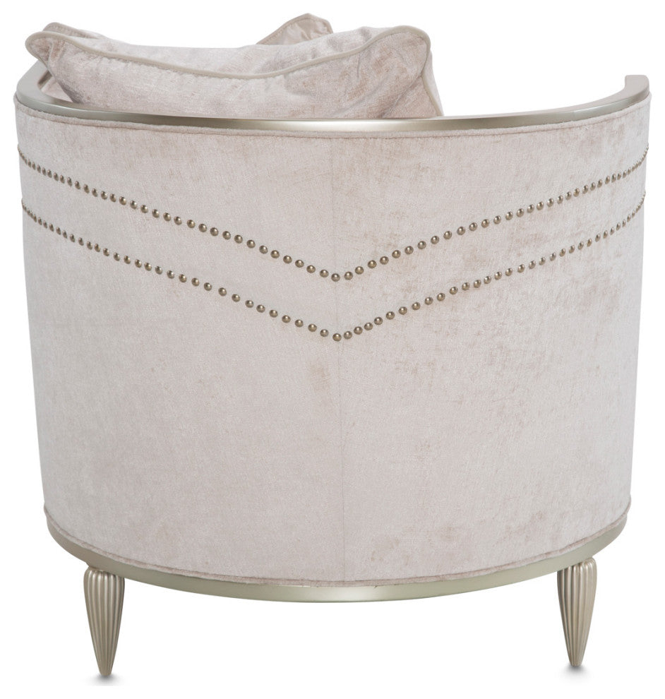 London Place Chenille Chaise - Parchment