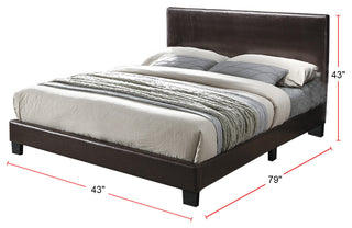 Faux Leather Upholstered Bed, Full