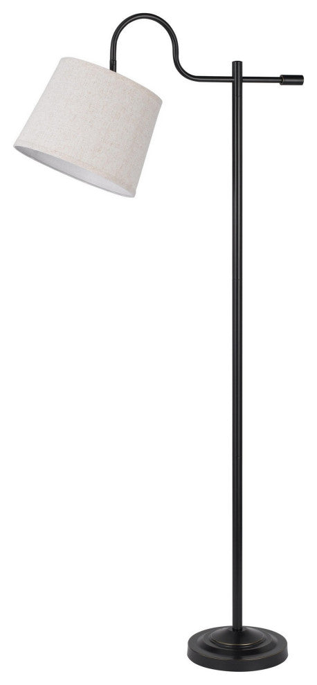 Benzara BM282164 63" Floor Lamp, Adjustable Shade, Metal Base, Dark Bronze