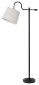Benzara BM282164 63" Floor Lamp, Adjustable Shade, Metal Base, Dark Bronze