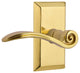 Studio Plate With Swan Lever, Polished Brass, Passage, Left-Handed