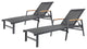 GDF Studio Outdoor Mesh and Aluminum Chaise Lounge, Black, Set of 2
