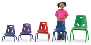 Berries Stacking Chair with Powder-Coated Legs - 14" Ht - Camel