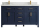 Cambridge 60 Double Bathroom Vanity in Hale Navy Blue 2" Calacatta Laza