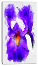 Blue Flower and Watercolor Splashes, Large Floral Canvas Artwork, 16"x32"