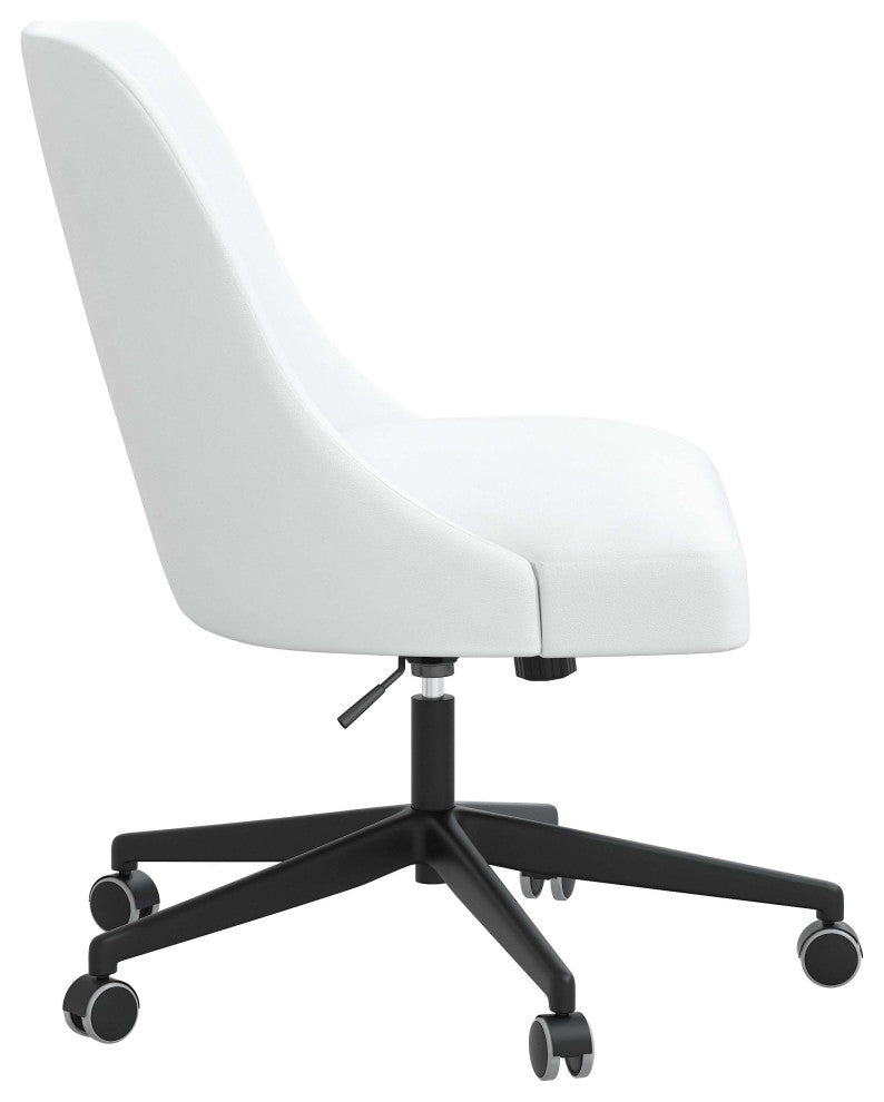 Upholstered Office Chair, Velvet White