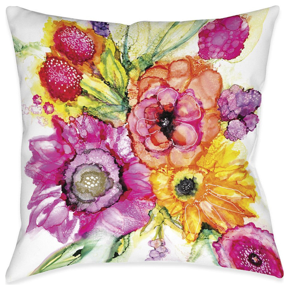 Laural Home Summer Florals 18" X 18" Indoor Decorative Pillow