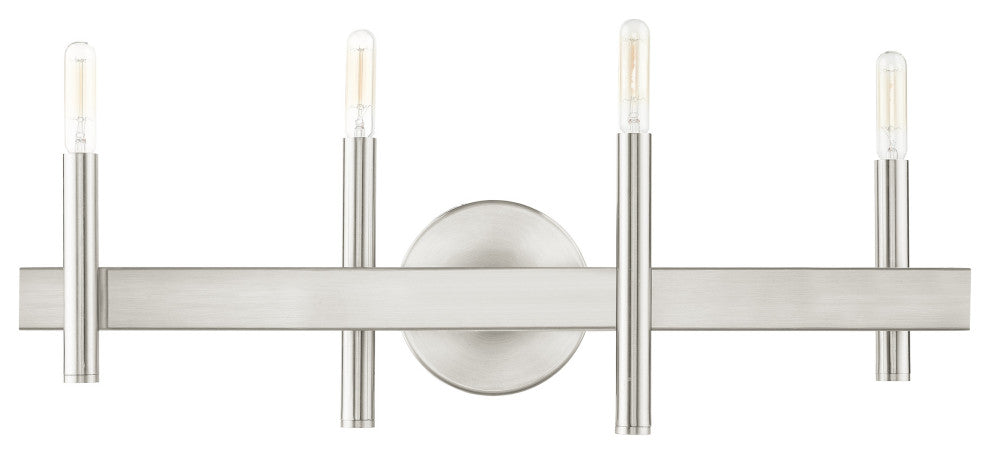 Livex Lighting Denmark 4 Light Brushed Nickel Vanity Sconce