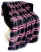 Plutus Fuchsia Black Fluffy Fields Faux Fur Throw Blanket, Throw 60"W x 96"L