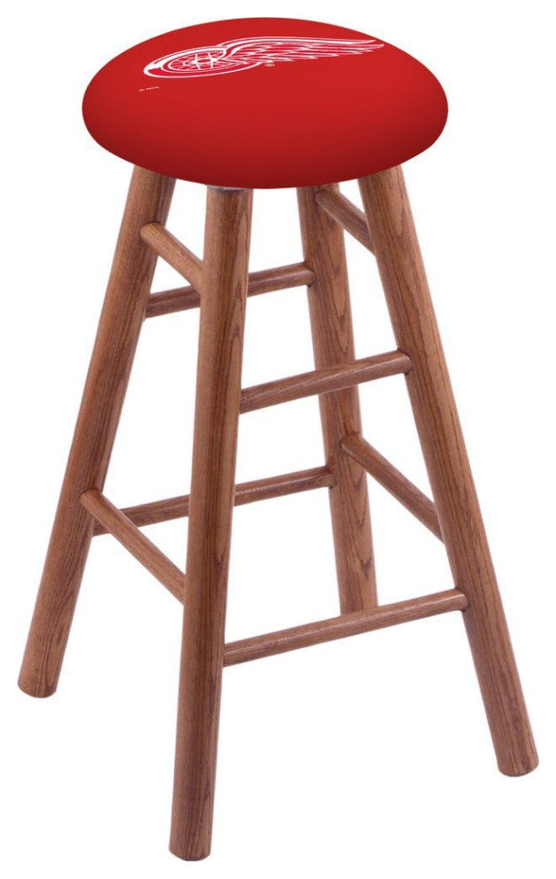 Holland RC Detroit Red Wings 36" Swivel Oak Bar Stool - Medium