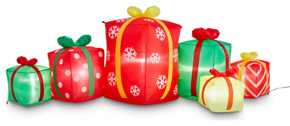 8FT Lighted Inflatable Gift Boxes Decor