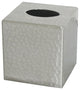 Hammered Copper Tissue Box Cover, Brushed Nickel