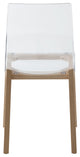 LeisureMod Marsden Modern Dining Chair With Beech Legs Set of 2, Natural Wood