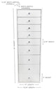 SlayStation 9 Drawer Makeup Vanity Storage Unit, Bright White