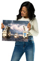 Beach Art Wall: Stormy Drawbridge Boat Landscape Photo Unframed, 11" X 14"