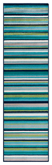 Surya Paramount PAR-1117 6'7"x9'6" Rug, Teal/Aqua/Lime/Dark Blue/Light Gray