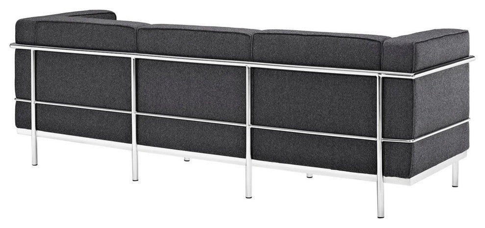 Modern Contemporary Living Room Loveseat and Sofa 2-Piece Set Dark Gray