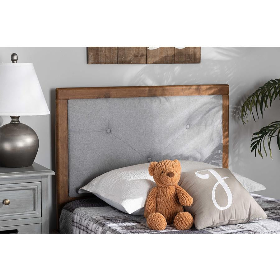 Walnut Brown Finished Wood Twin Size Headboard